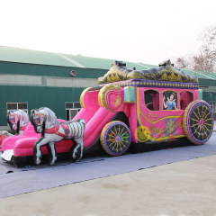 Princess Carriage Bounce House with slide combo