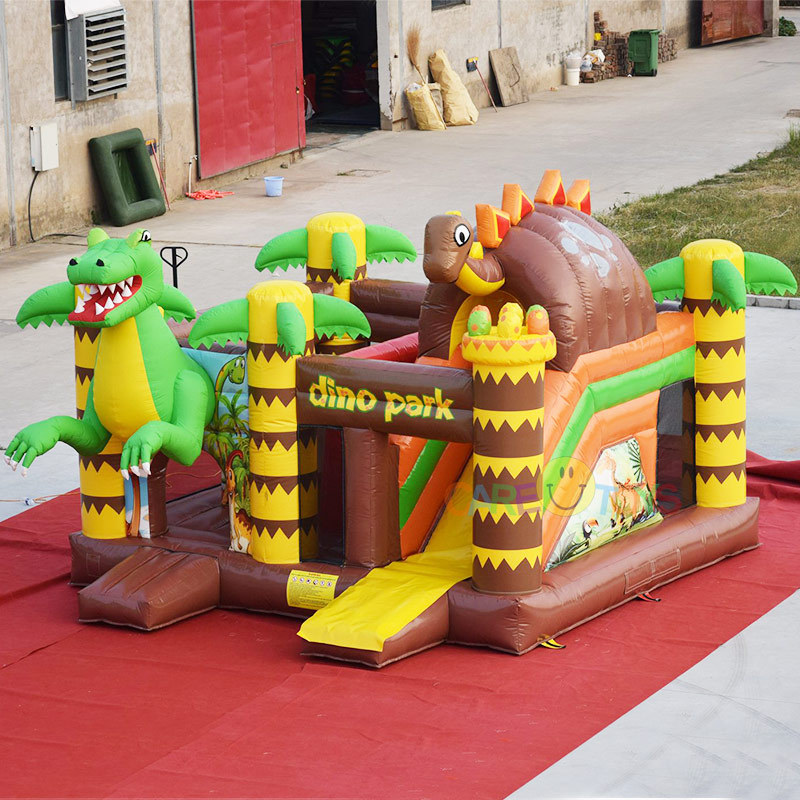 Dinosaur bouncy castle with slide