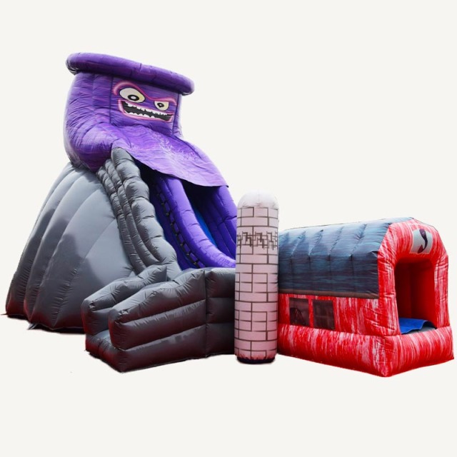 farm barnyard Twisted Twister bug inflatable slide