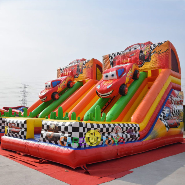 Cars themed inflatable slide
