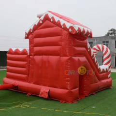 Christmas theme bouncy castle with slide