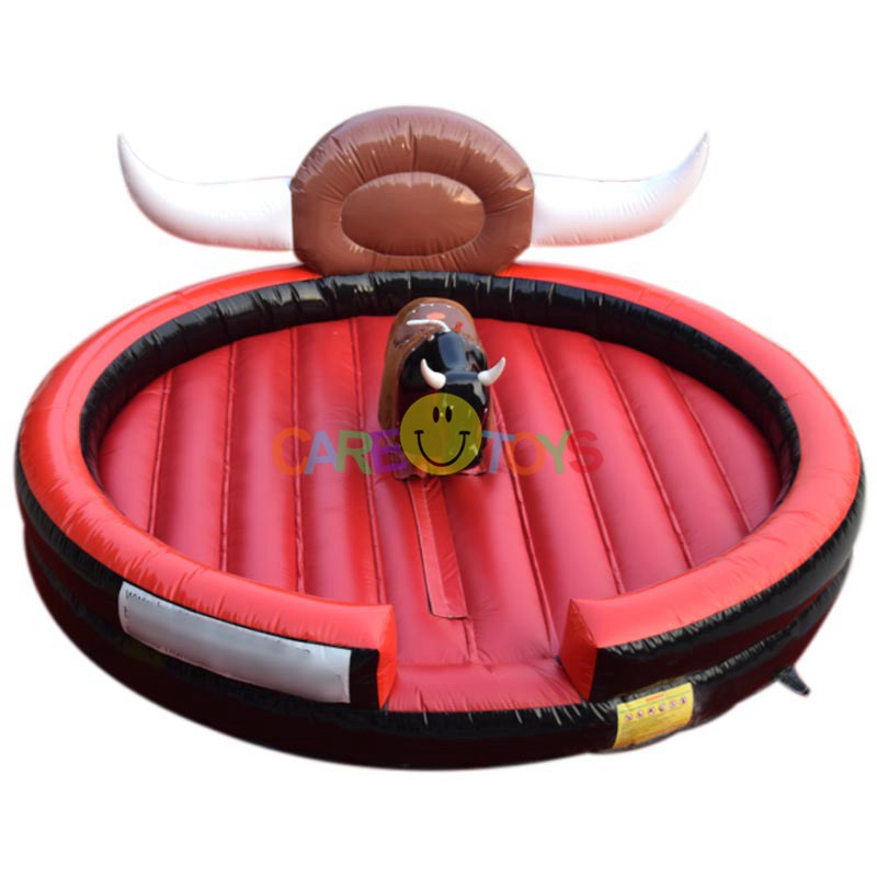 Red/Black Color Inflatable rodeo bull