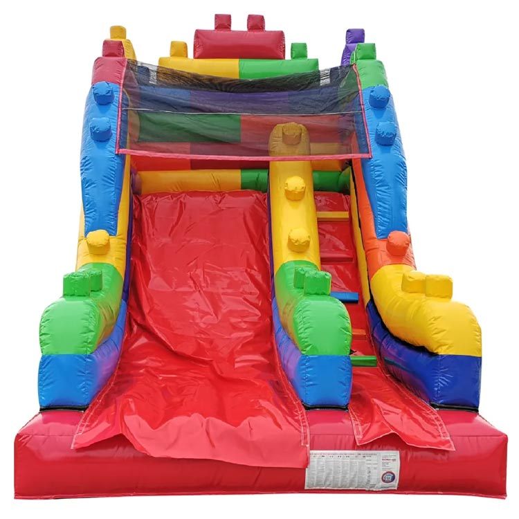 mini kids backyard building block party inflatable slide