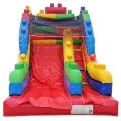 mini kids backyard building block party inflatable slide