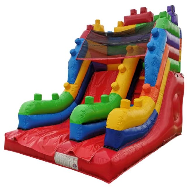 mini kids backyard building block party inflatable slide