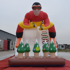 Giant 3D Skiing player inflatable slide