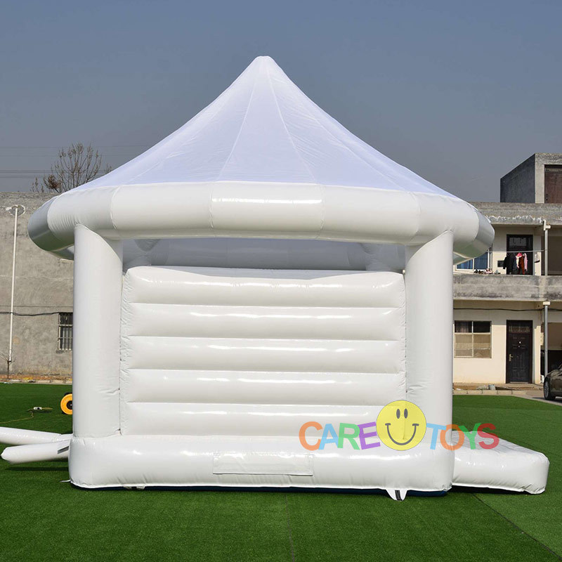 White Bouncy Castle with Roof