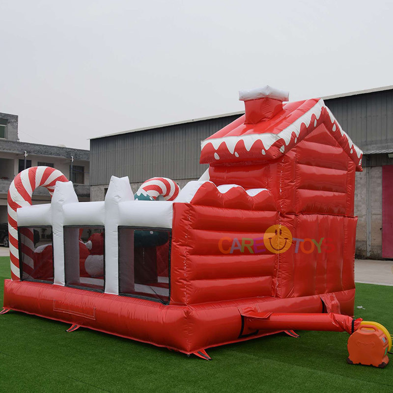 Christmas theme bouncy castle with slide