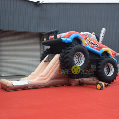 Monster Truck Inflatable Bounce House with slide