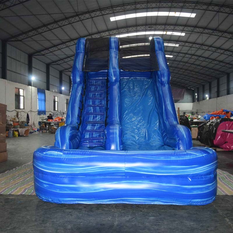 custom blue marble indoor inflatable slide