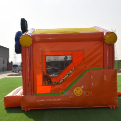 Western Cabin bounce house with slide