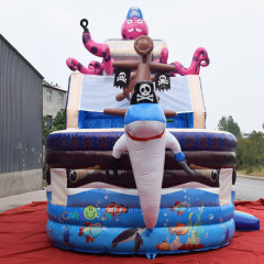 Octopus pirateship inflatable slide