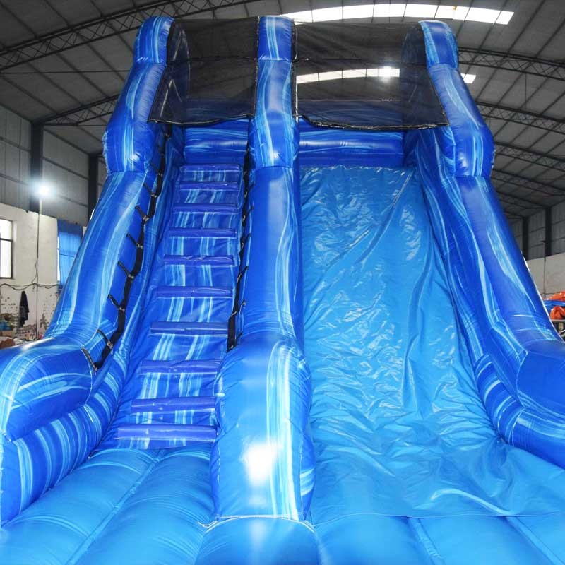 custom blue marble indoor inflatable slide
