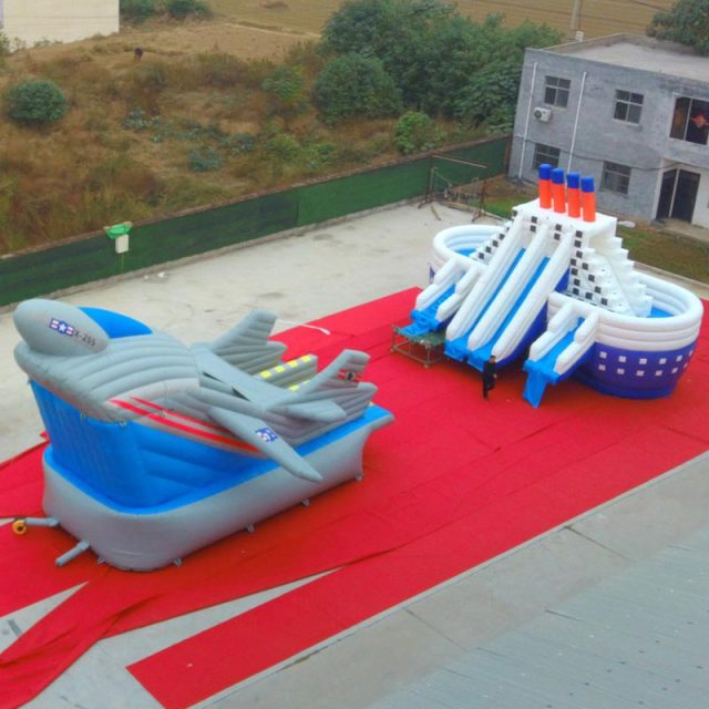 Giant 3D Ship Plane Inflatable pool water park