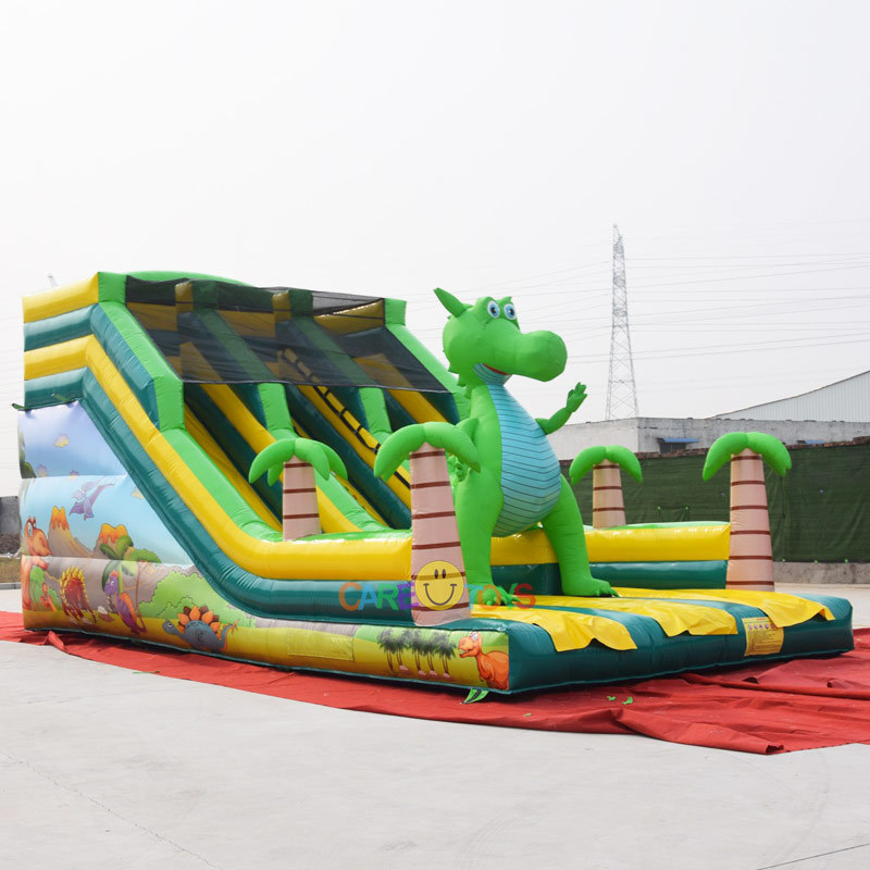 Giant 3D Dragon kids Dino inflatable slide