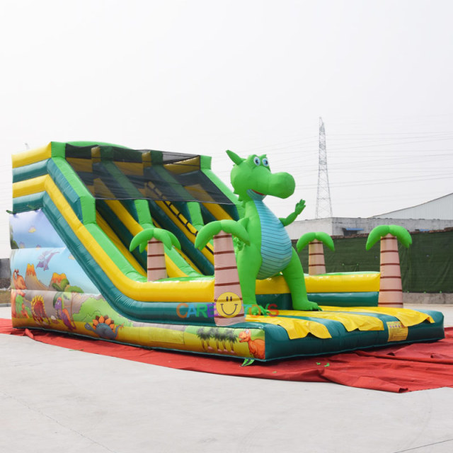 Giant 3D Dragon kids Dino inflatable slide