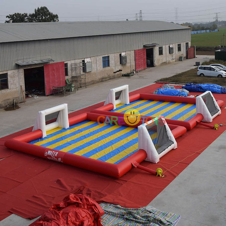 inflatable soap football pitch