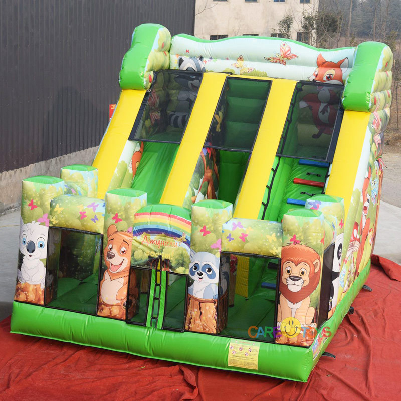 Jungle animal zoo inflatable slide