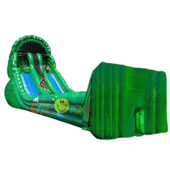 Giant inflatable zipline slide