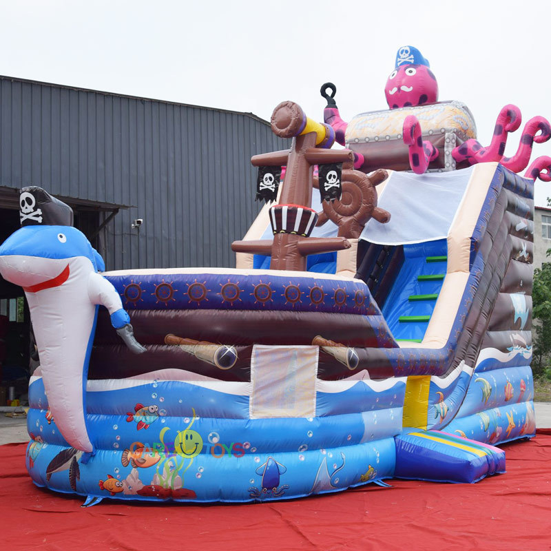 Octopus pirateship inflatable slide