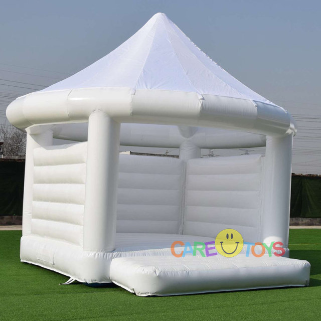 White Bouncy Castle with Roof