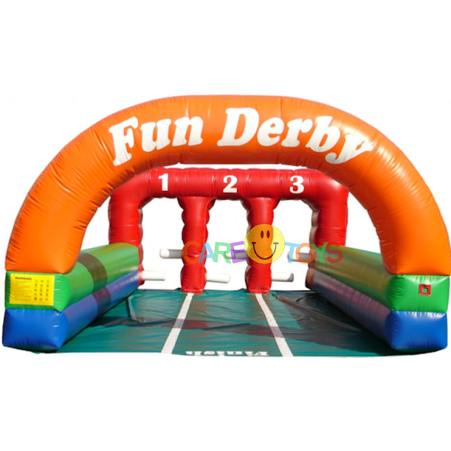 Fun inflatable derby horse race game