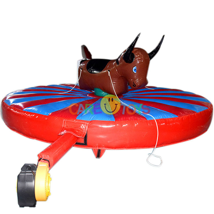 Pull down inflatable riding bull