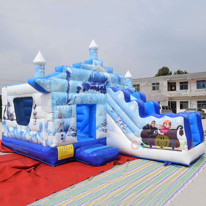 Frozen bouncy castle with slide