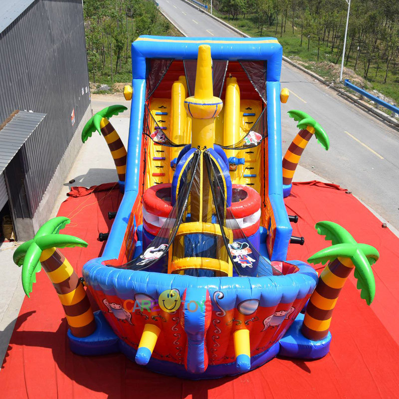 Giant pirate ship playland inflatable slide