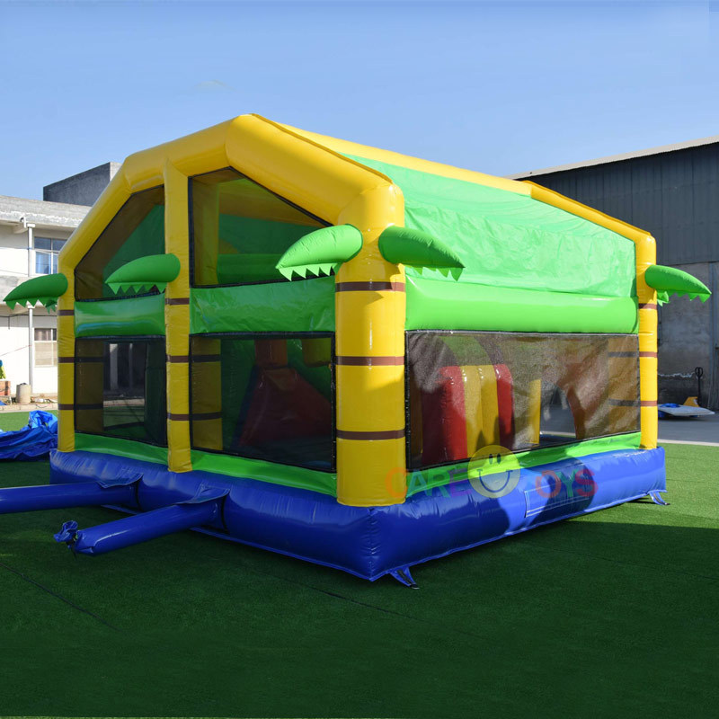Lion Bouncy castle slide combo with roof