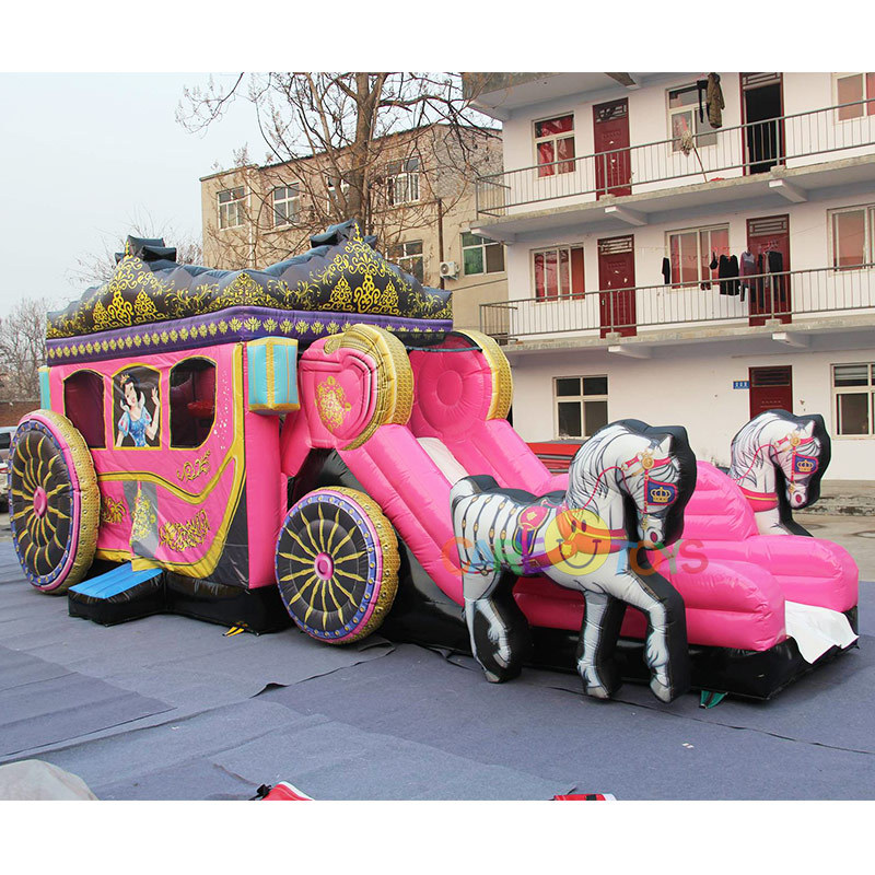 Princess Carriage Bounce House with slide combo