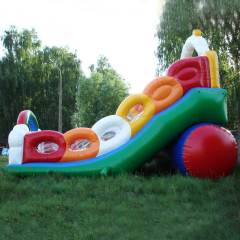 giant rainbow sun flower inflatable slide