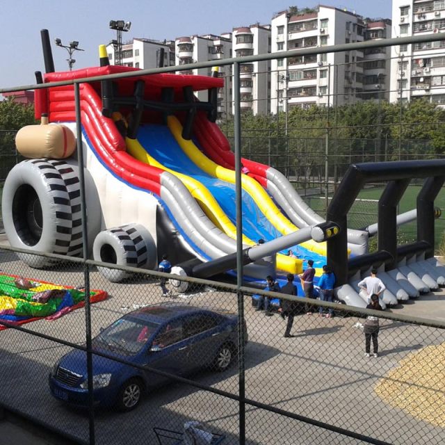 Giant Tractor bulldozer inflatable slide