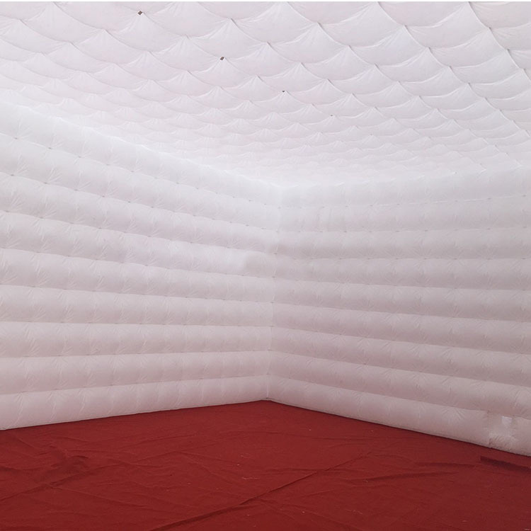 White inflatable cube tent