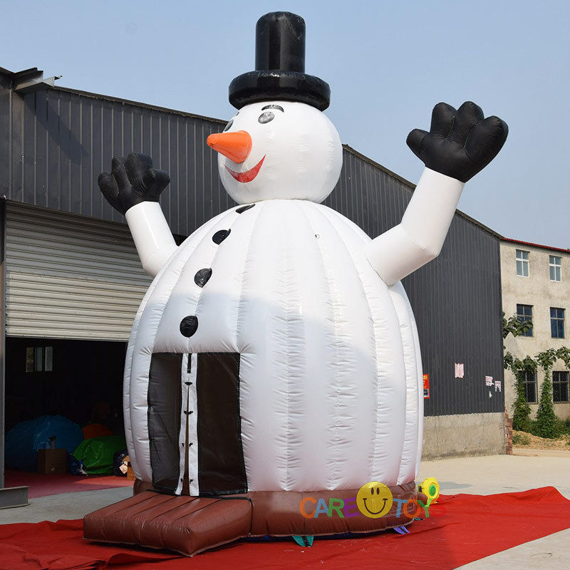 Giant 3D inflatable snowman bouncy castle