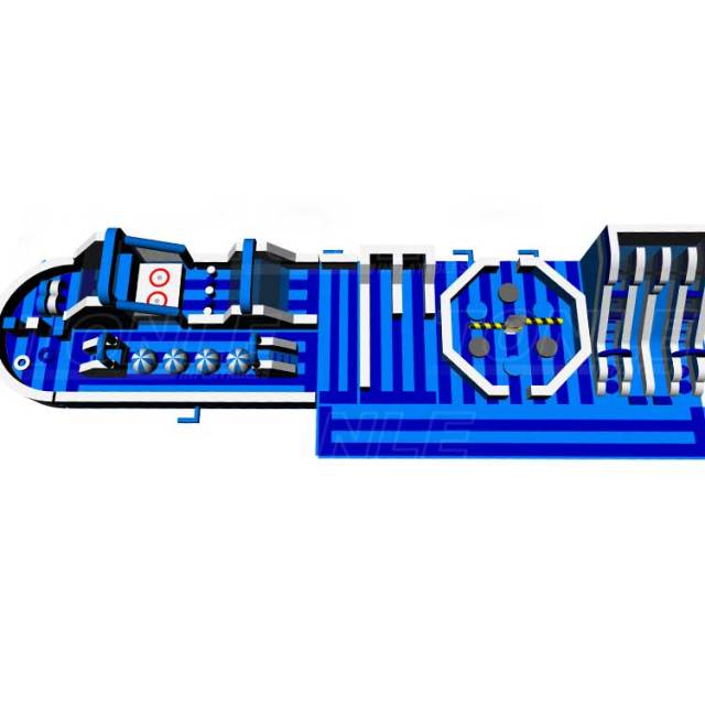 custom blue white theme inflatable indoor park