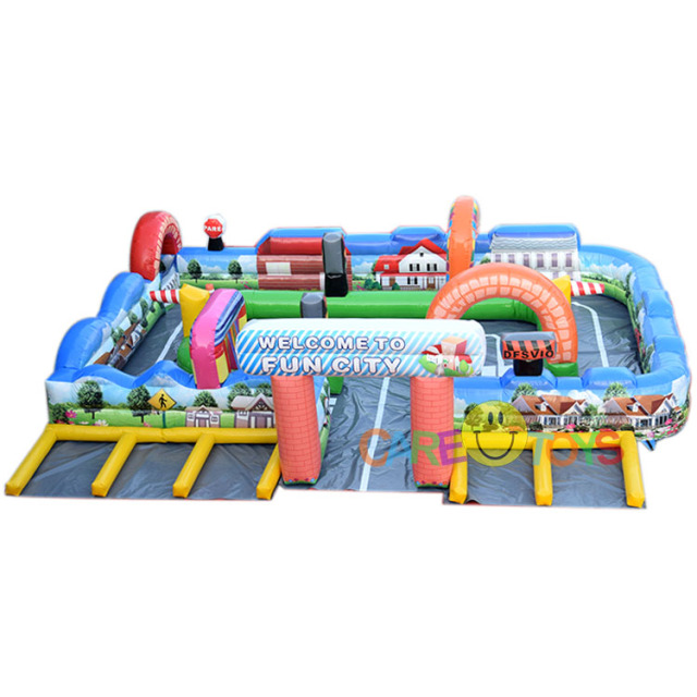 inflatable fun city race track