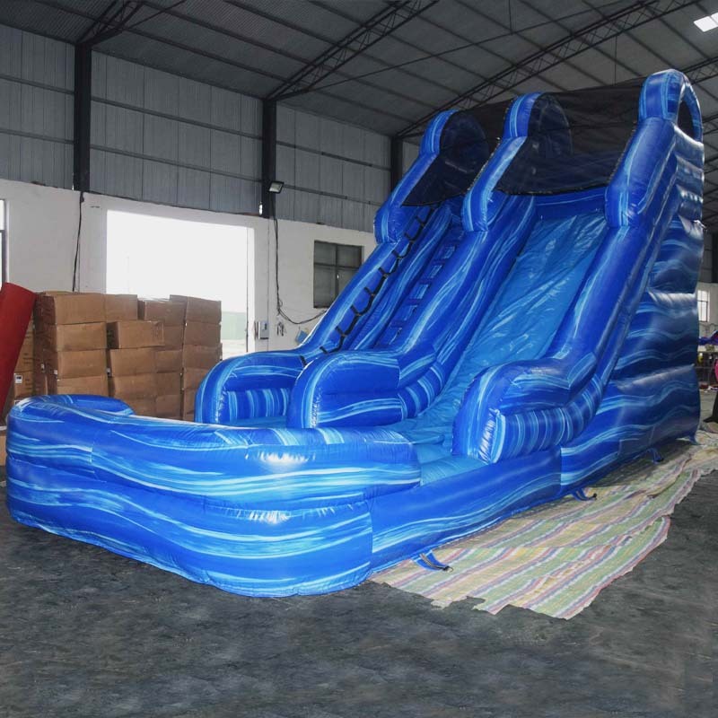 custom blue marble indoor inflatable slide