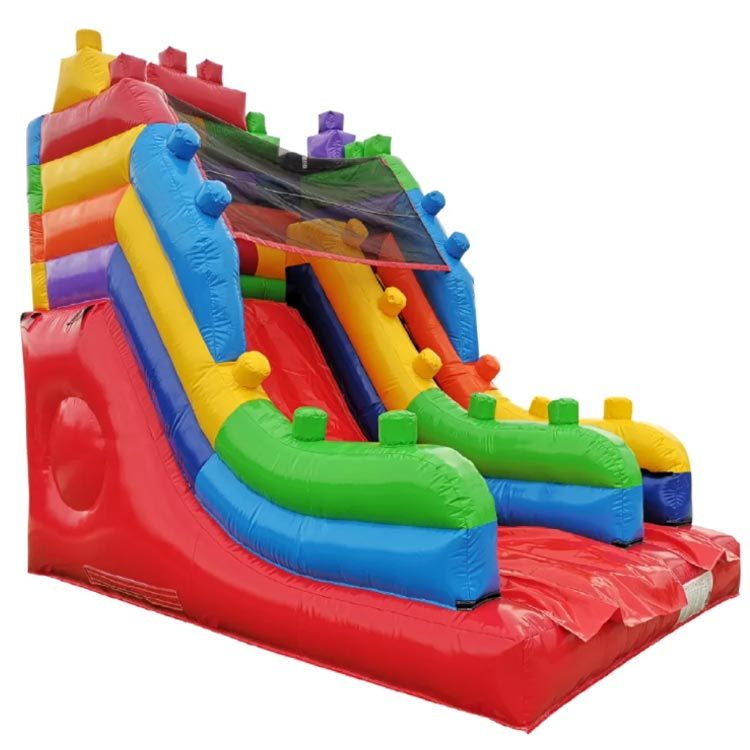 mini kids backyard building block party inflatable slide