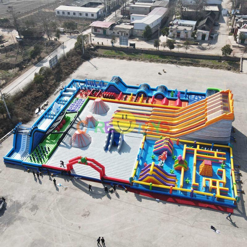 50x40m world's biggest outdoor inflatable theme park