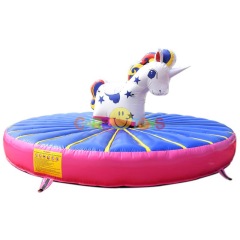 Inflatable pull riding unicorn