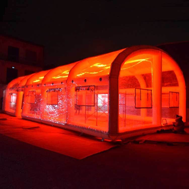 transparent inflatable pool cover tent with LED light