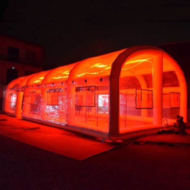 transparent inflatable pool cover tent with LED light