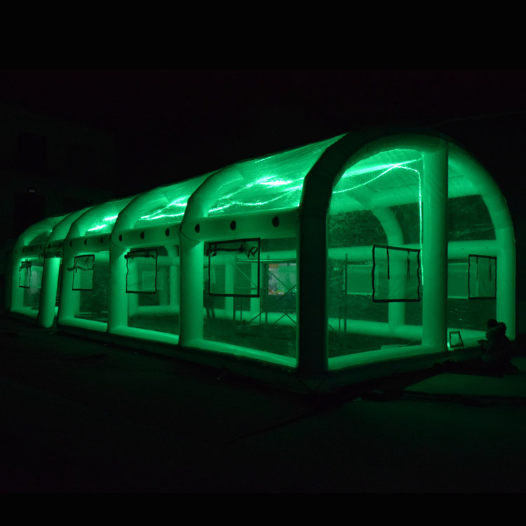 transparent inflatable pool cover tent with LED light