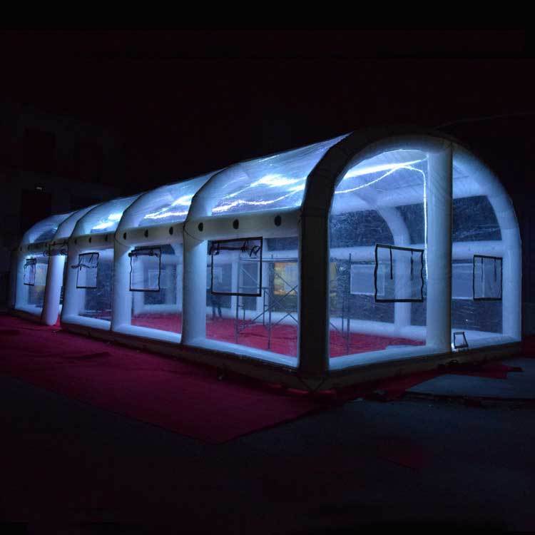 transparent inflatable pool cover tent with LED light