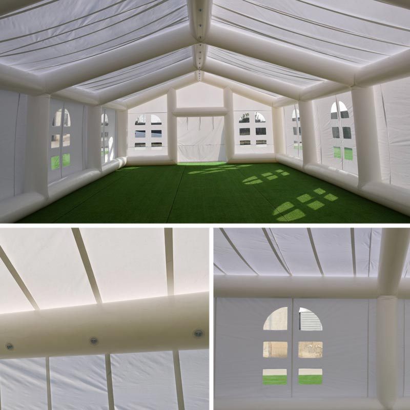 white inflatable wedding tent