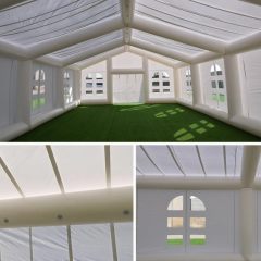 white inflatable wedding tent