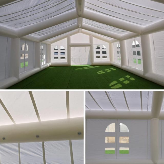 white inflatable wedding tent