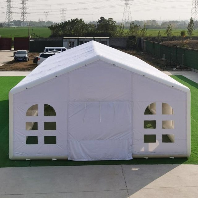 white inflatable wedding tent