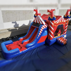 circus dual lane water slide bouncing castle